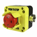 Asi Emergency Stop Control Station, 1/2 Inch NPT Fitting, 1 NC Contact, Push Pull, 40mm Head SLA11NPNCGMS122